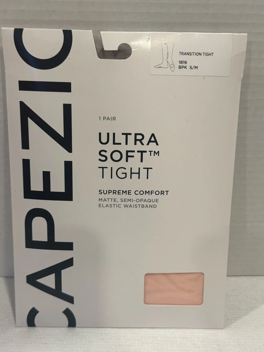 Capezio Ultra Soft Transition Tight 1816 Matte Semi-Opaque BPK S/M NEW